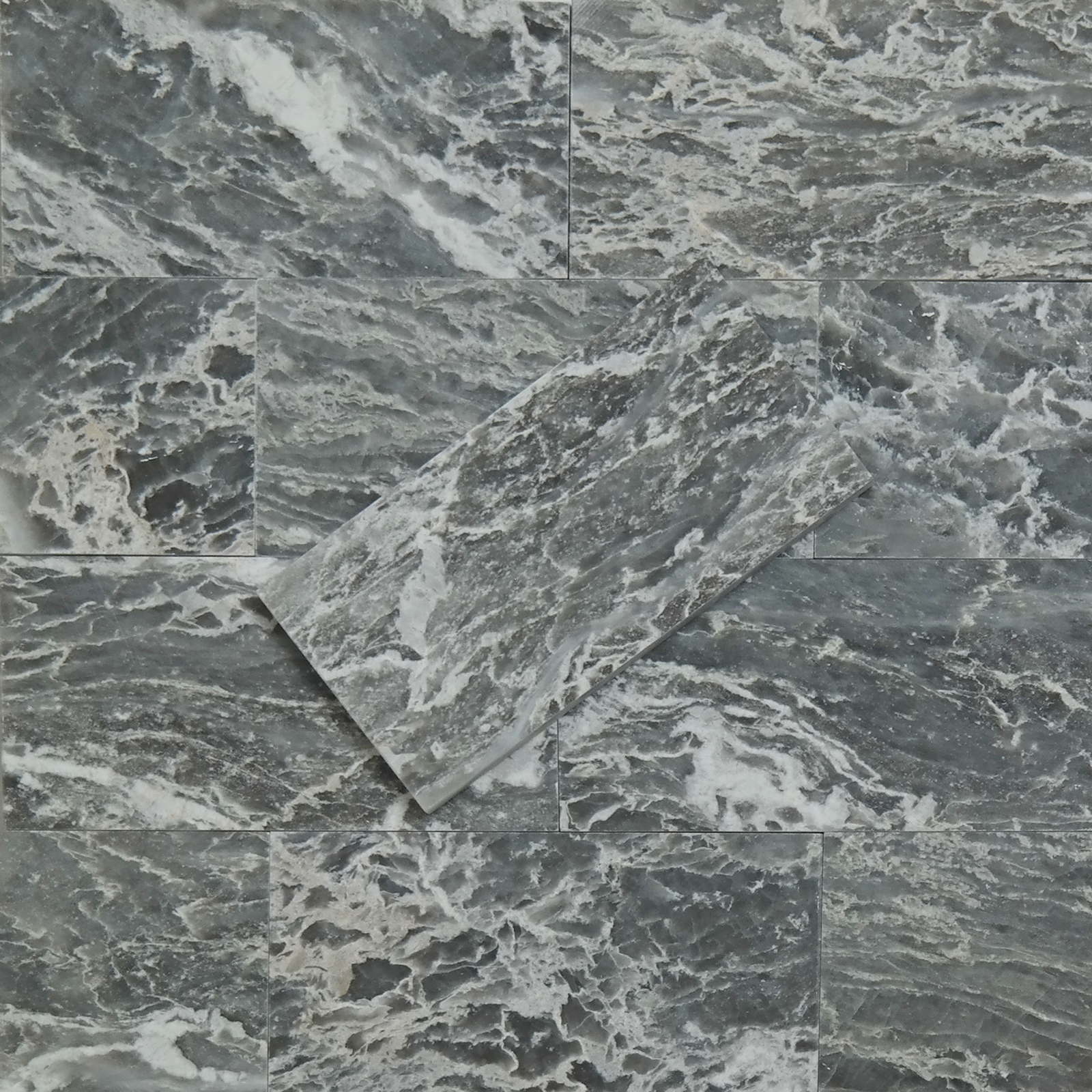 3x6 AAtlantic Grey Marble Polished Tile 