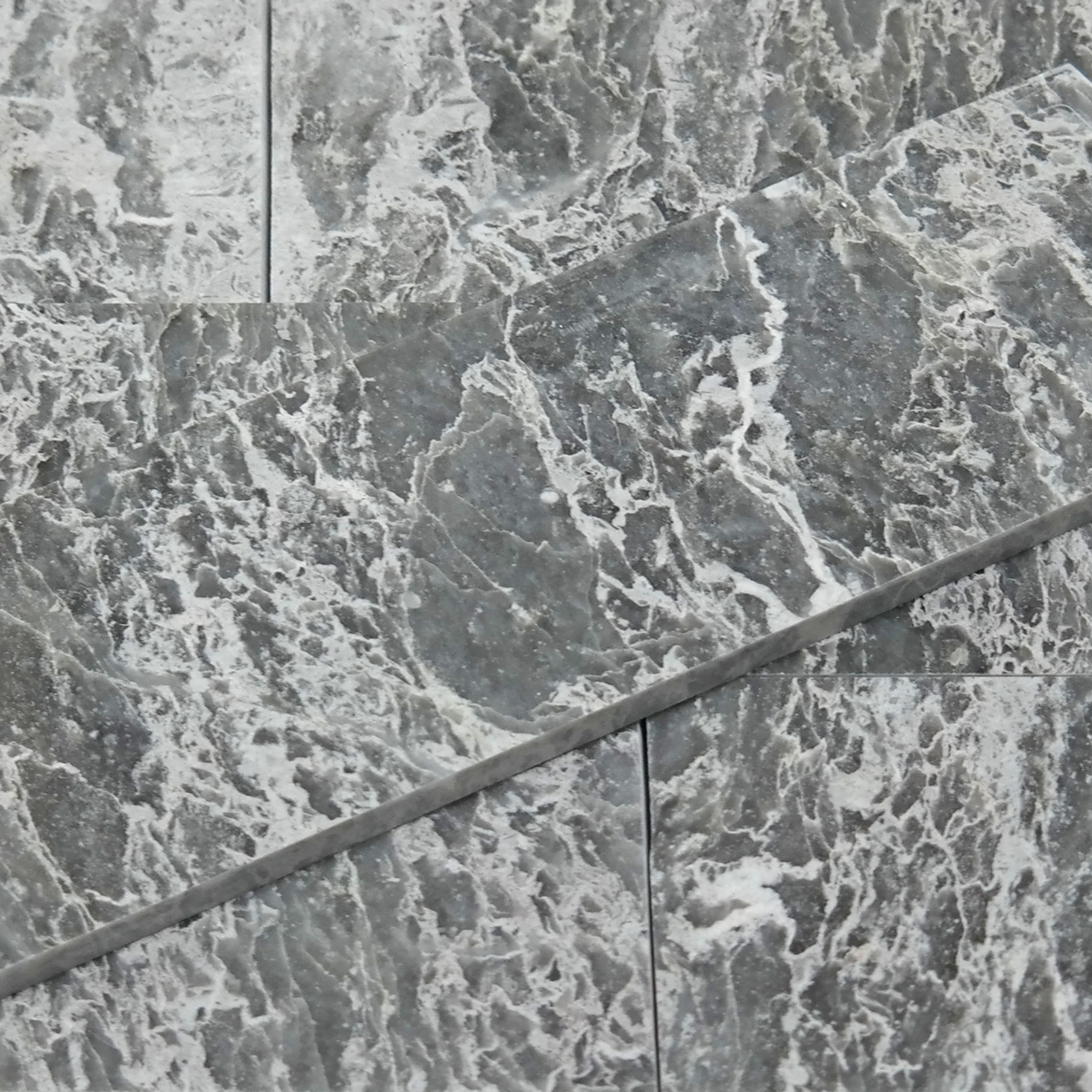 4x12 Atlantic Grey Marble Polished Tile 