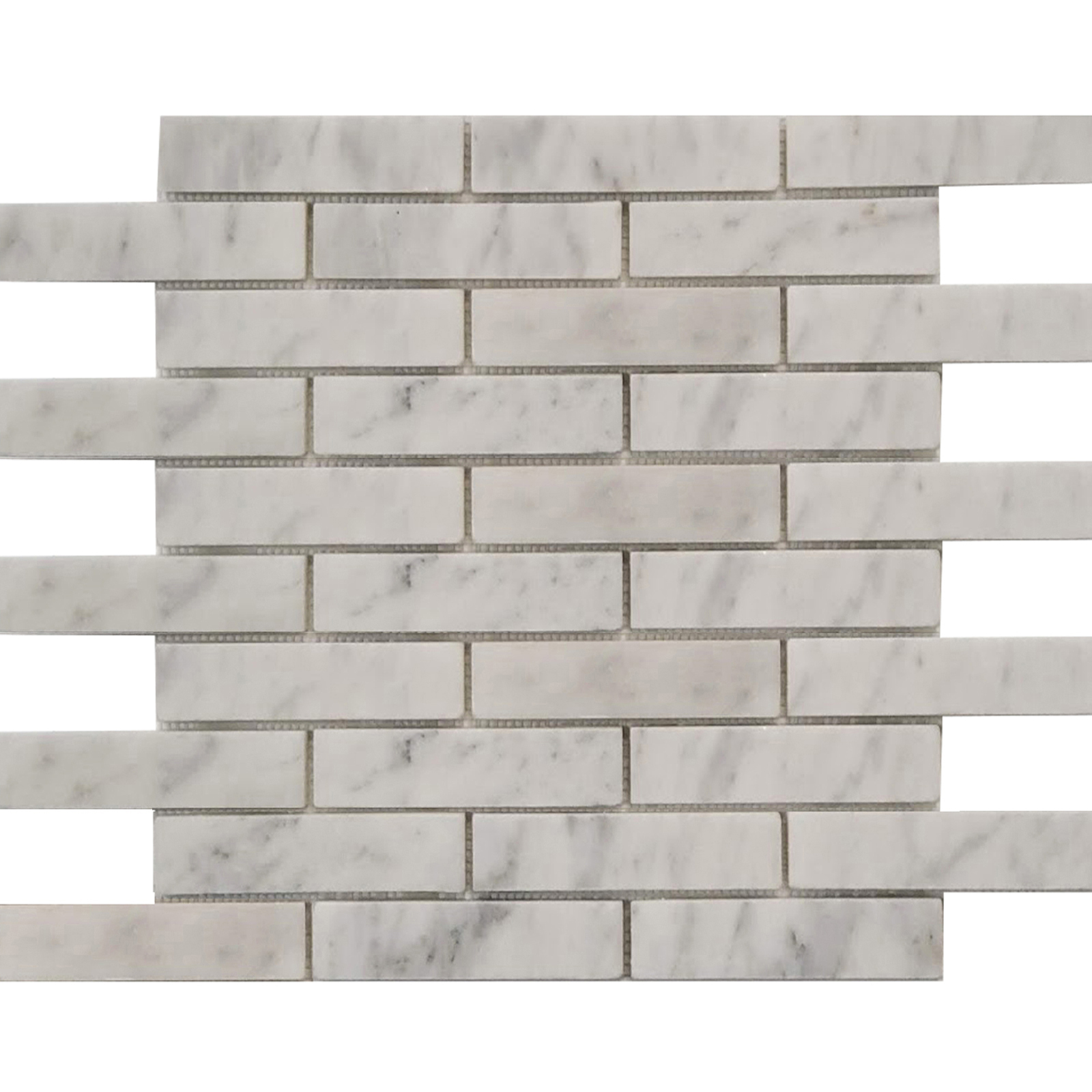1x4 Mosaic Bianco Imperial Marble Polished 