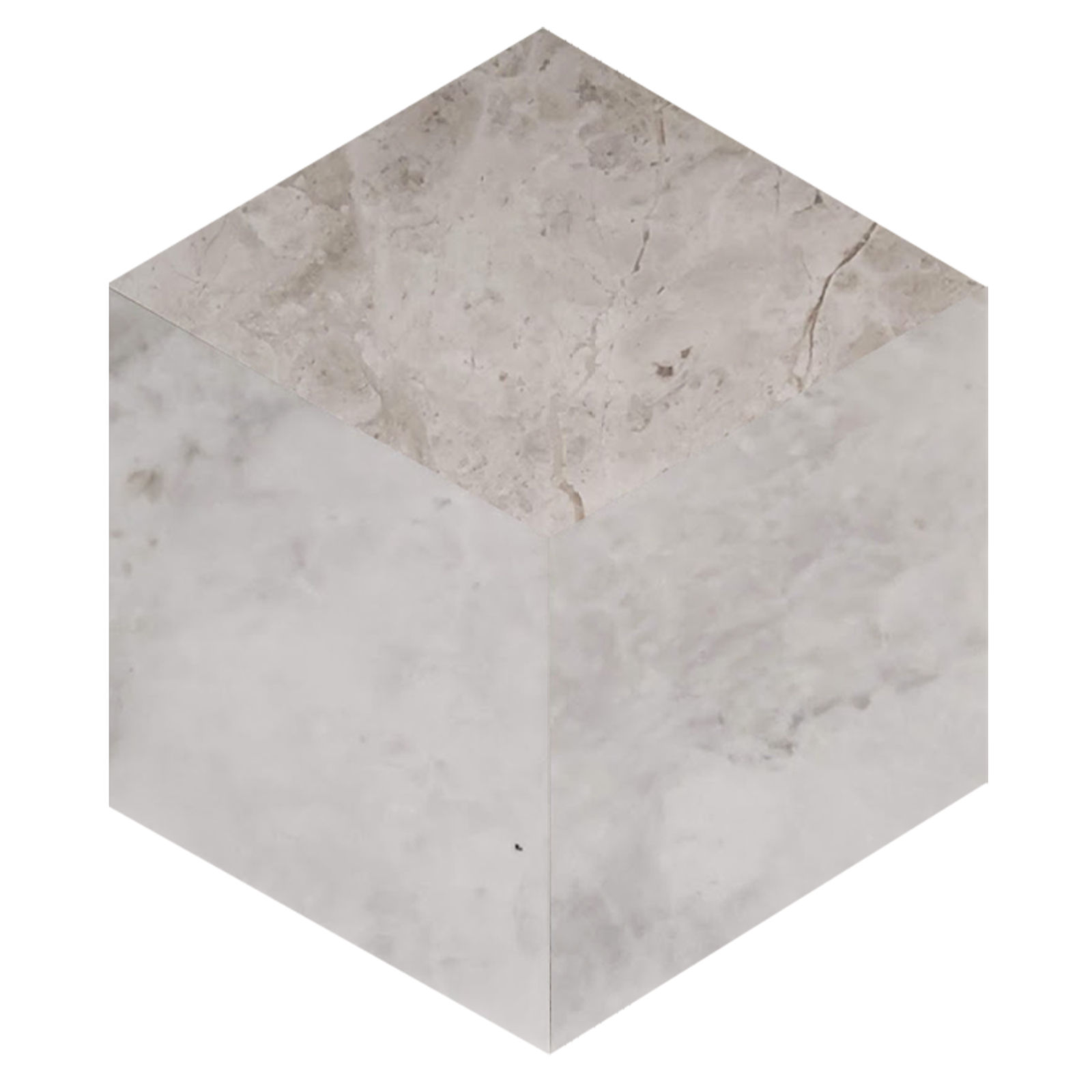 Tumbling Blocks Dolosil - Silver Shadow Marble Polished 