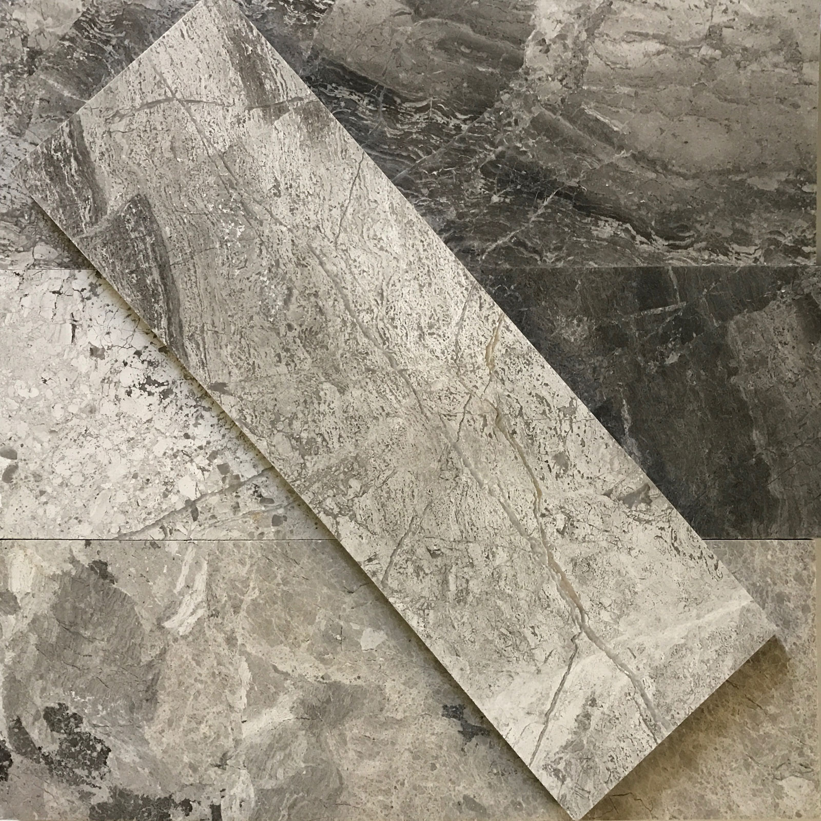 4x12 Silver Marlin Marble Polished Tile  