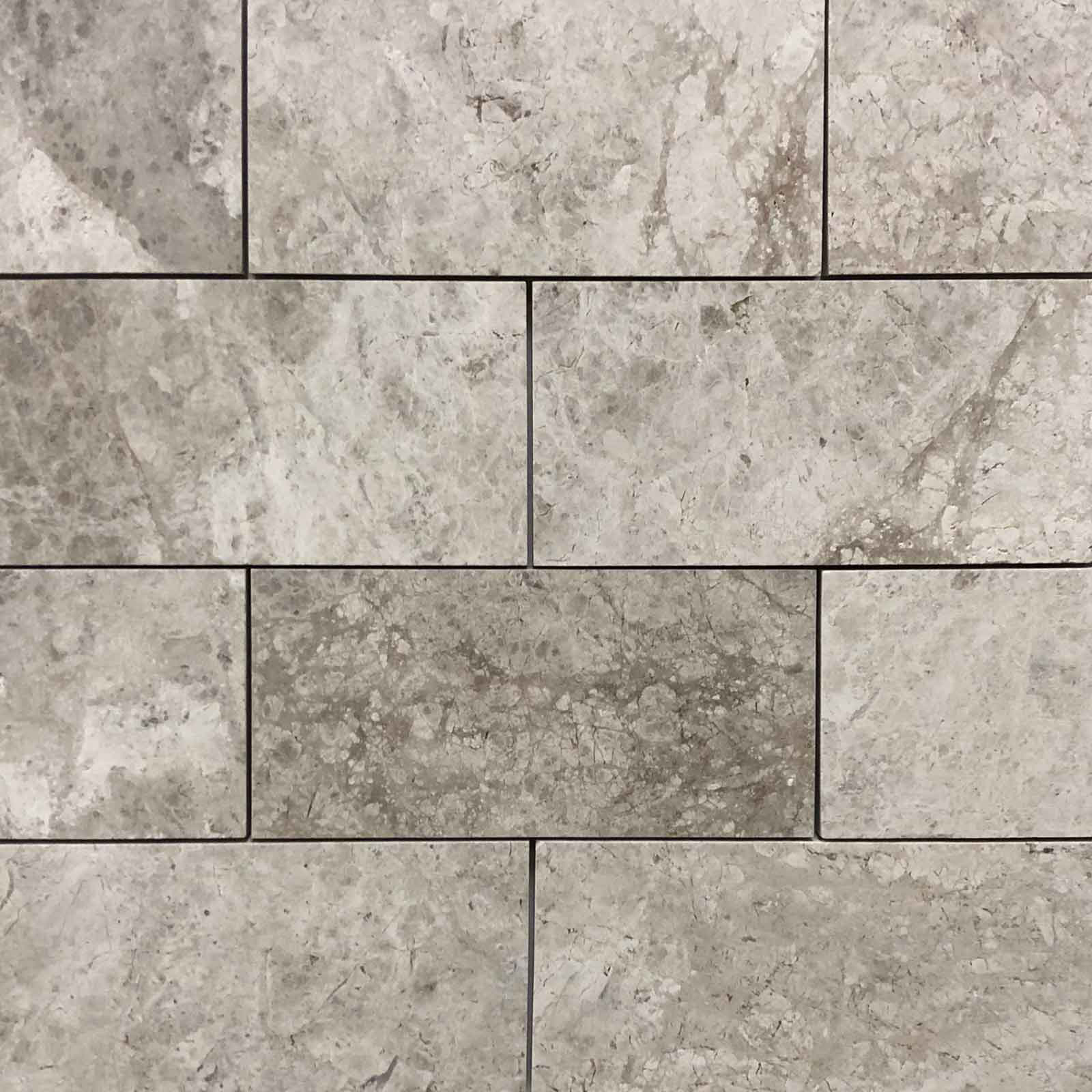 3x6 Silver Shadow Marble Polished Tile 
