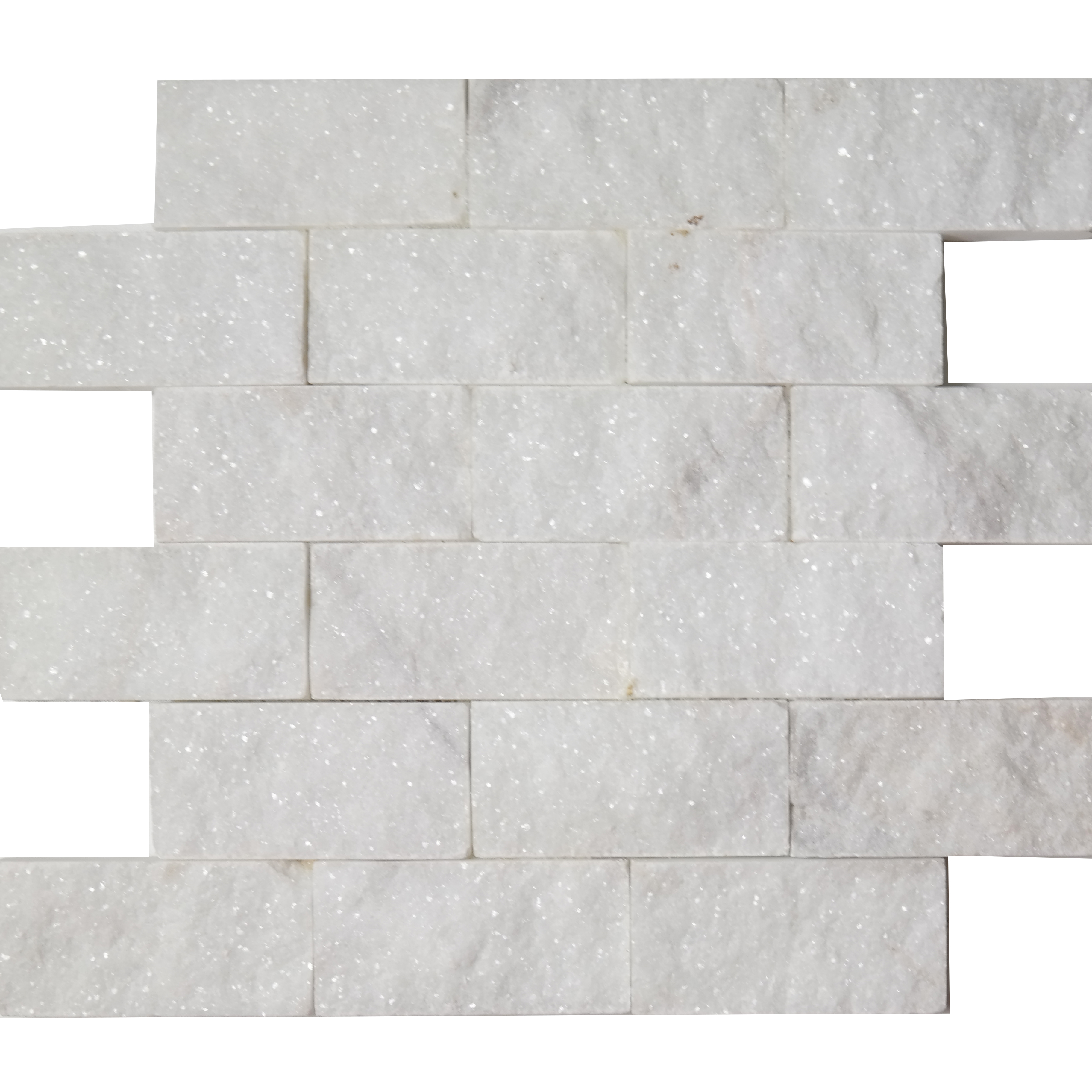 2X4 Split Face Mosaic Bianco Imperial Marble 