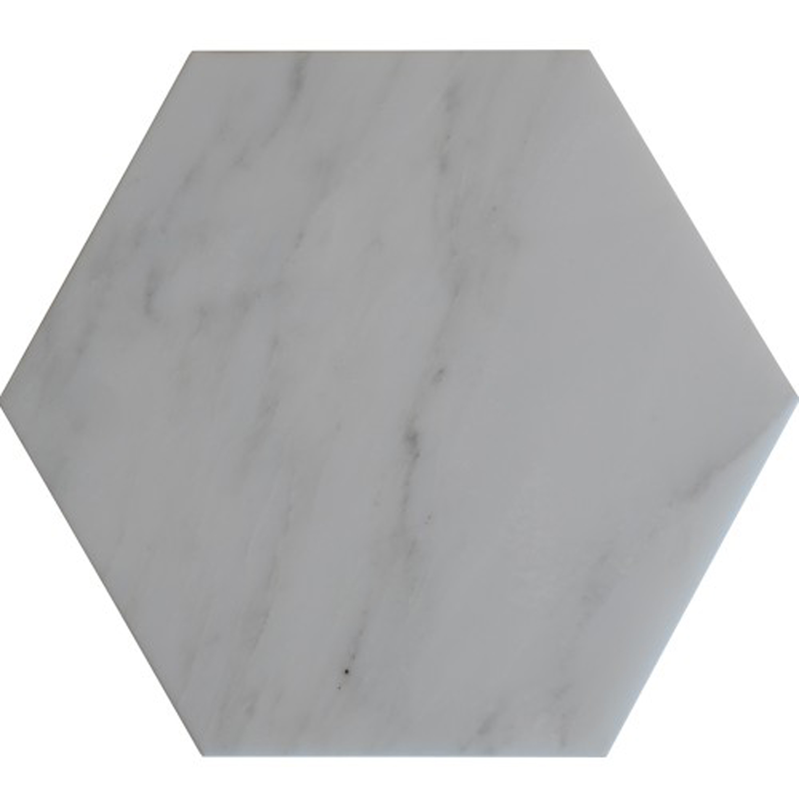 8 Inch Hexagon Statuary Carrara Marble Polished Tile 
