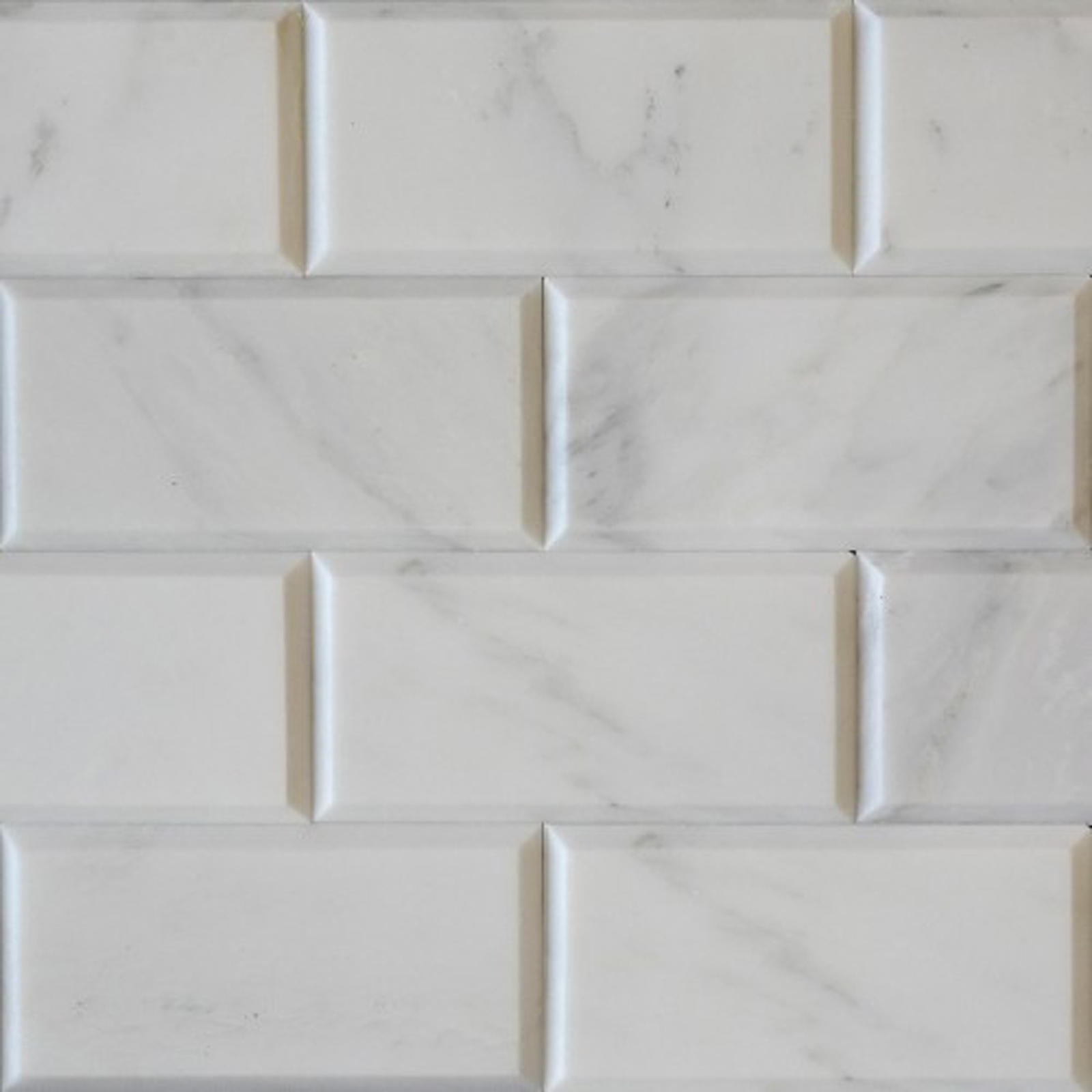 3x6 Beveled Statuary Carrara Marble Polished Tile 
