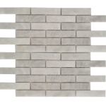 1x4 Mosaic Alaska White Marble Polished 