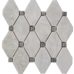 Diamond Mosaic Alaska White With Grey Dot Marble Polished 