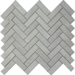 1x3 Herringbone Mosaic Alaska White Marble Polished 
