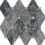 Diamond Mosaic Atlantic Grey With White Dot Marble Polished 