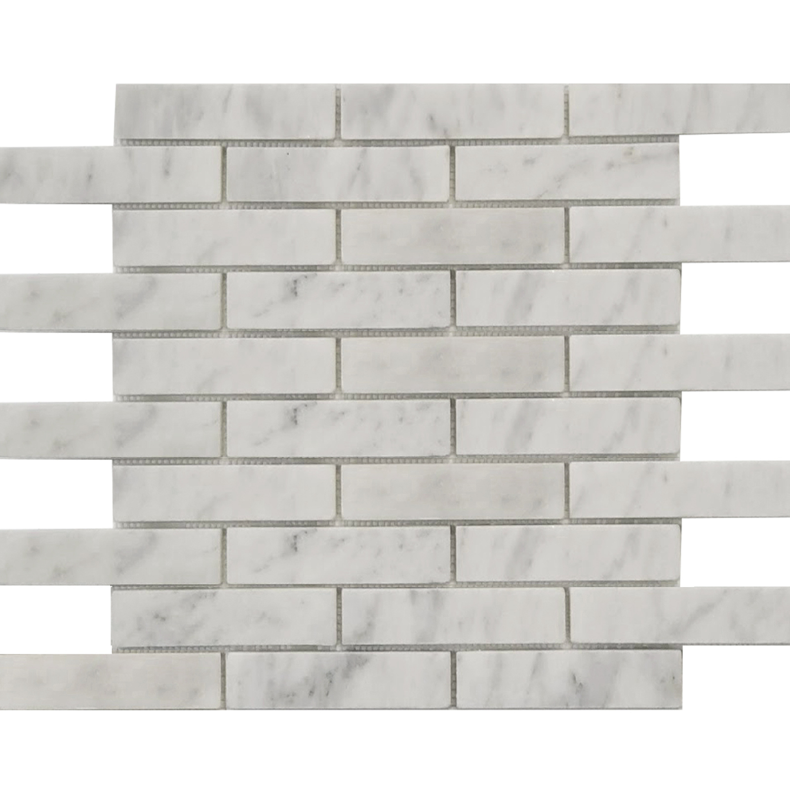 1x4 Mosaic Bianco Imperial Marble Honed 