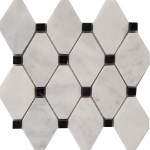 Diamond Mosaic Bianco Imperial With Black Dot Marble Polished 