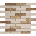 1x4 Mosaic Bottichino - Emparador Light  Marble Polished 