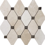 Diamond Mosaic Bottichino With Dark Emperador Dot Marble Polished 