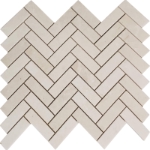 1x3 Herringbone Mosaic Bottichino Marble Polished  
