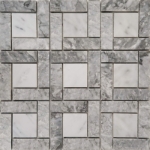 Pinwheel Mosaic Chelsea Grey- Bianco Marble Polished 