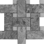 Big Basketweave Mosaic Chelsea Grey With White Dot Marble Polished 