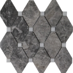 Diamond Mosaic Cosmos Grey With White Dot Marble Polished 