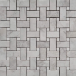 Basketweave Mosaic Dolosil With White Dot Marble Polished 