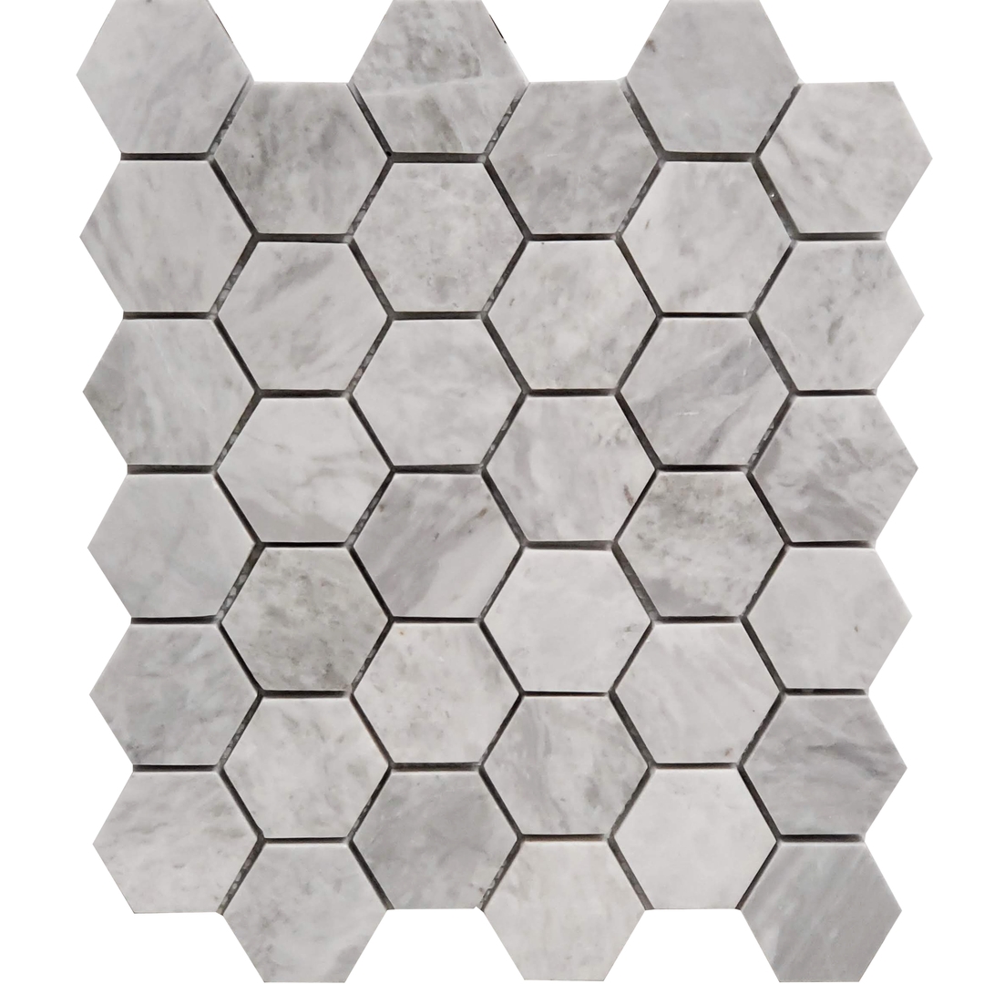 2 inch Hexagon Mosaic Dolosil Marble Polished 