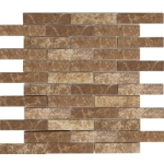 1x4 Mosaic Light Emperador Marble Polished 