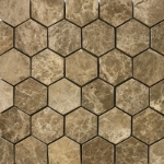 2 inch Hexagon Mosaic Light Emperador Marble Polished 