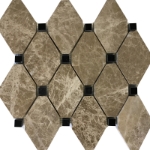 Diamond Mosaic Bottichino With Black Dot Marble Polished 