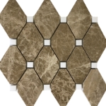 Diamond Mosaic Bottichino With White Dot Marble Polished 