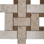 Big Basketweave Mosaic Misto Onyx With Brown Dot Mosaic 