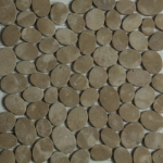 Sliced Pebble Mosaic Brown Stone Honed  