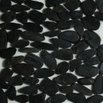 Sliced Pebble Mosaic Black Stone Polished  