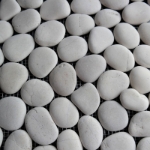 Round Pebble Mosaic Light Beige Stone Honed  