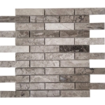 1x4 Mosaic Silver Marlin Marble Polished 