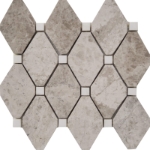 Diamond Mosaic Silver Shadow With White Dot Marble Polished 