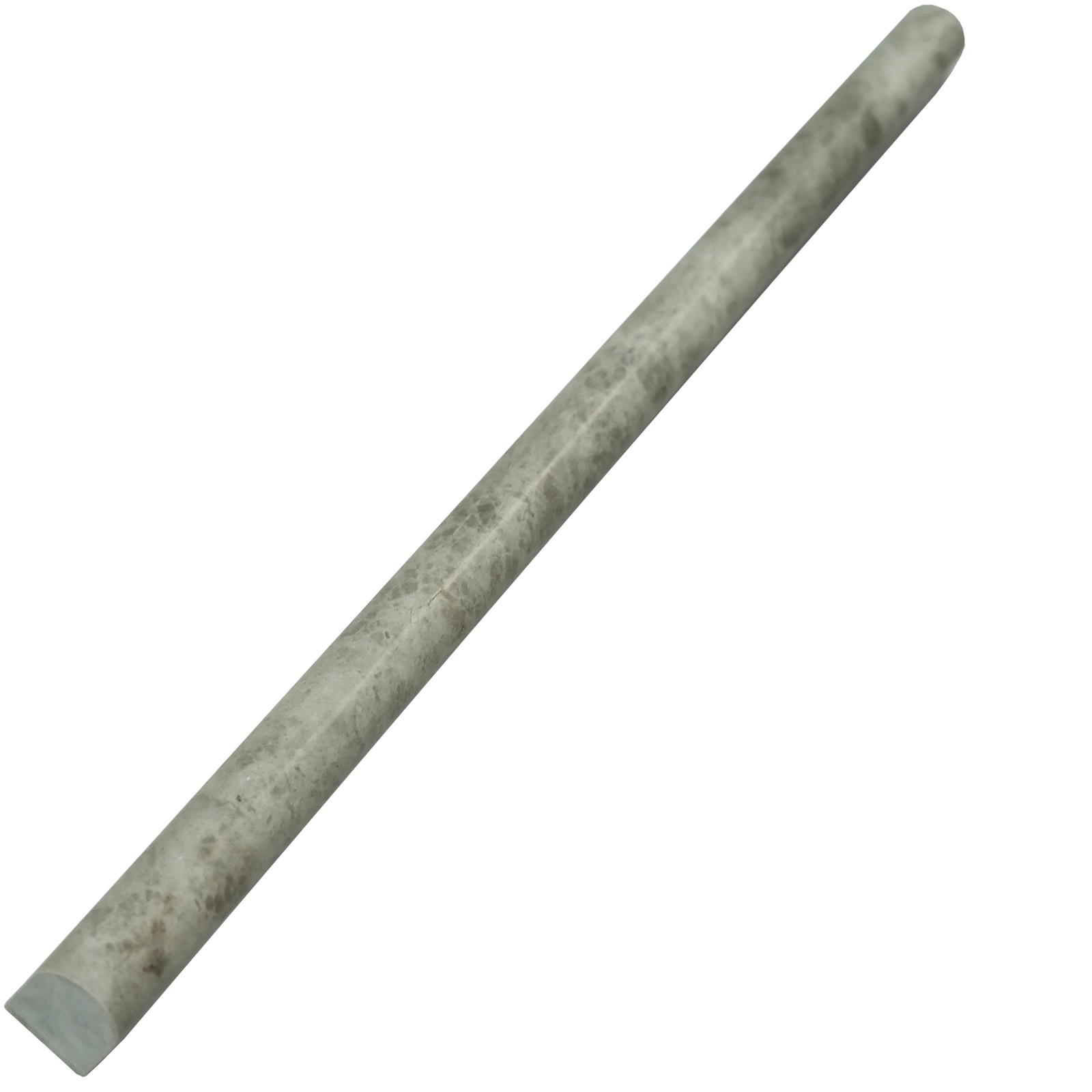1/2x12 Pencil Molding Silver Shadow Marble Polished  