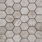 2 inch Hexagon Mosaic Silver Shadow Marble Polished 