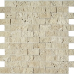 1x2 Split Face Mosaic Ivory Light Travertine 
