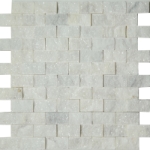 1X2 Split Face Mosaic Bianco Imperial Marble  