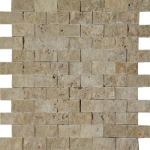1x2 Split Face Mosaic Noche Travertine 