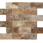 2x4 Split Face Mosaic Scabella Travertine 
