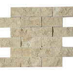 2x4 Split Face Mosaic Ivory Light Travertine 