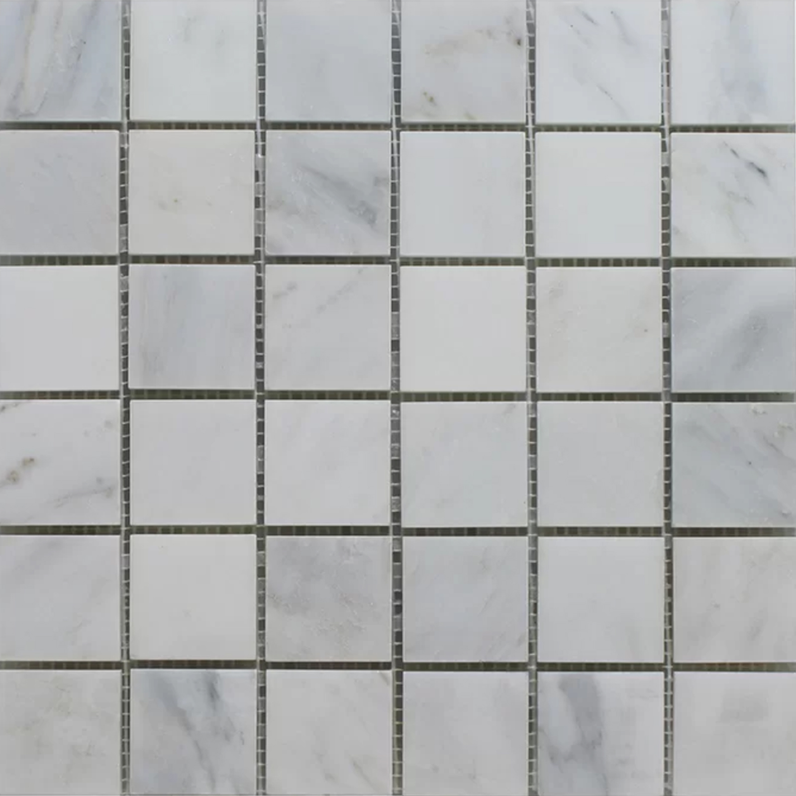 2x2 Mosaic Statuary Carrara Marble Polished 