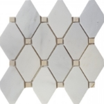 Diamond Mosaic Statuary Carrara  With Beige Dot Marble Polished 